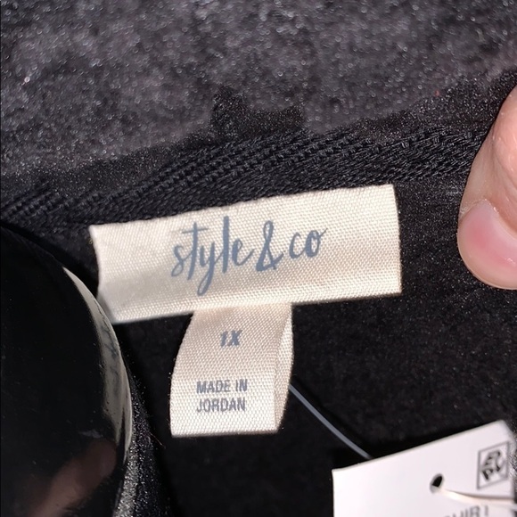 Style & co black cowlneck faux Sherpa pullover! - Picture 4 of 7